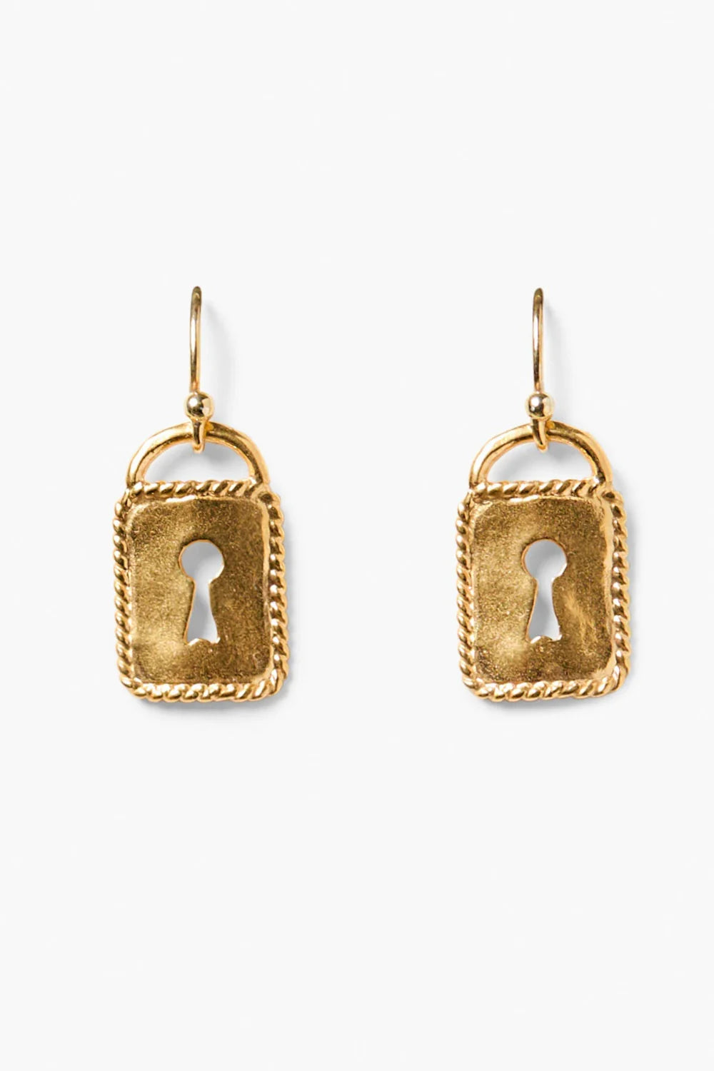 Mini Padlock Earrings Gold