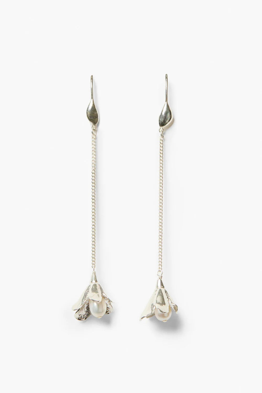 Bellflower Drop Earrings Silver