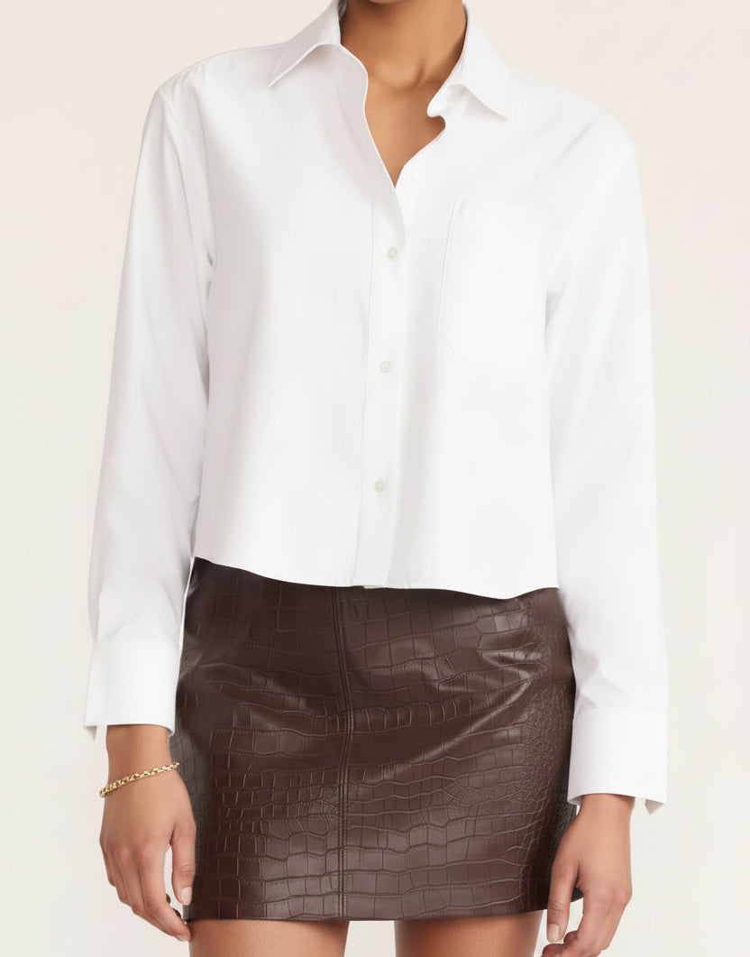 Everyday Crop Shirt In White