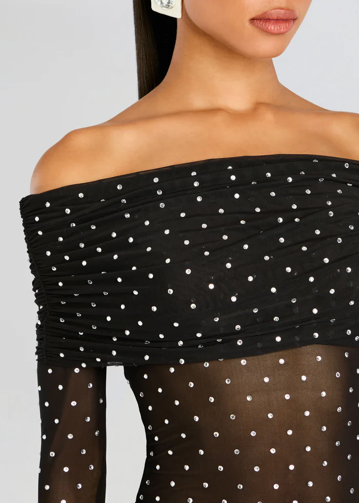 polka mesh top
