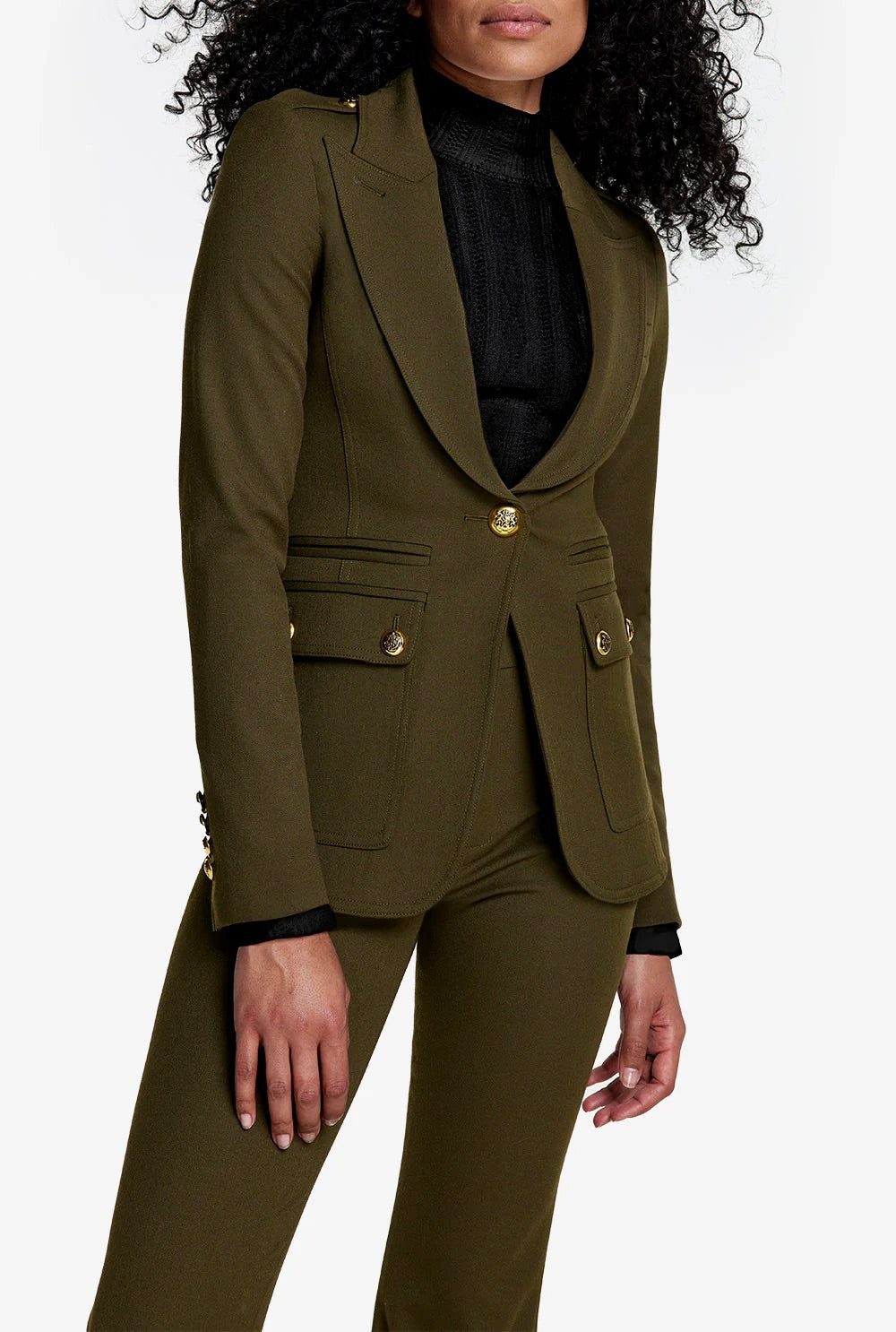 Military Peaked Lapel Blazer