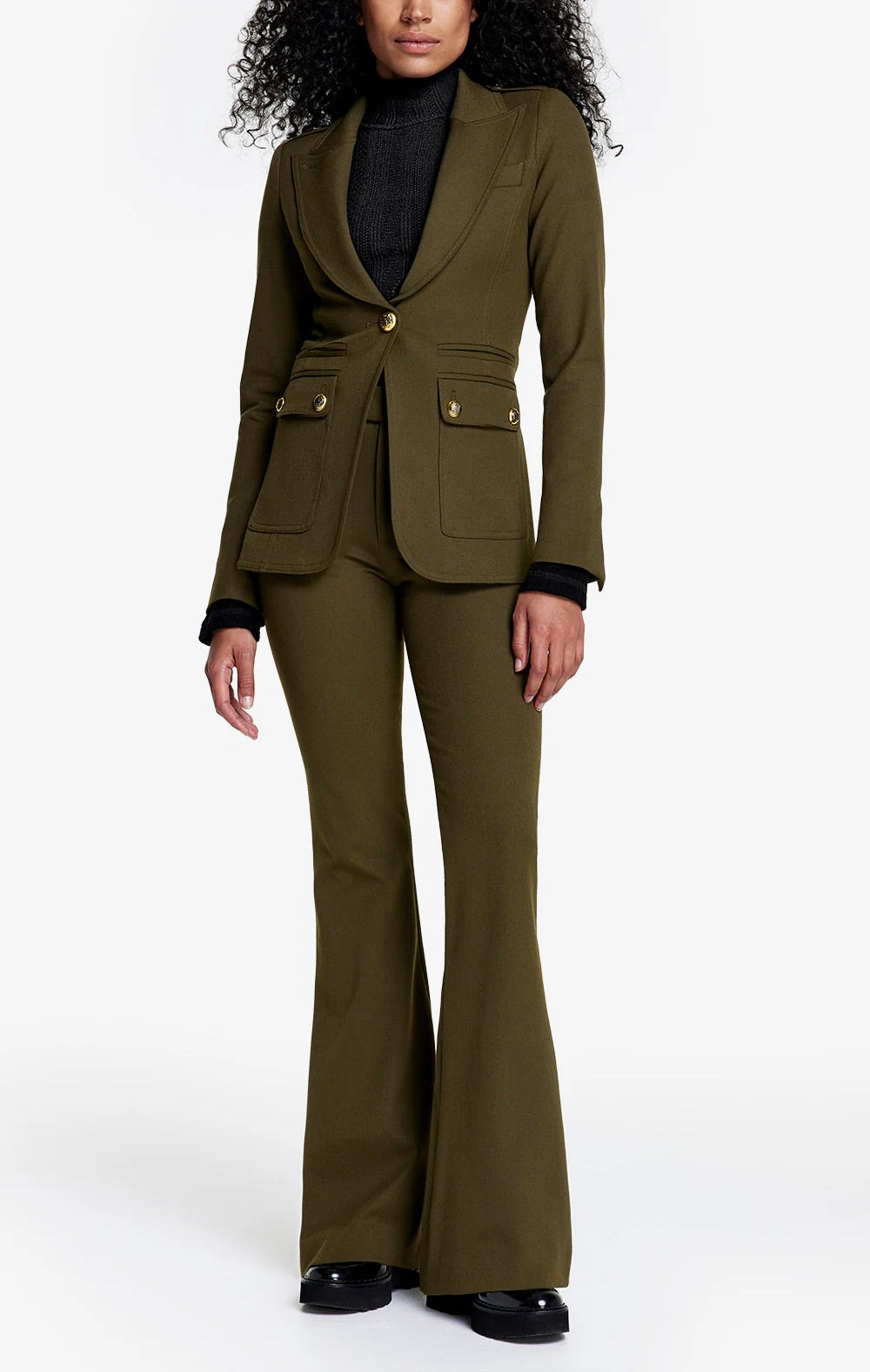 Military Peaked Lapel Blazer Saffron Road