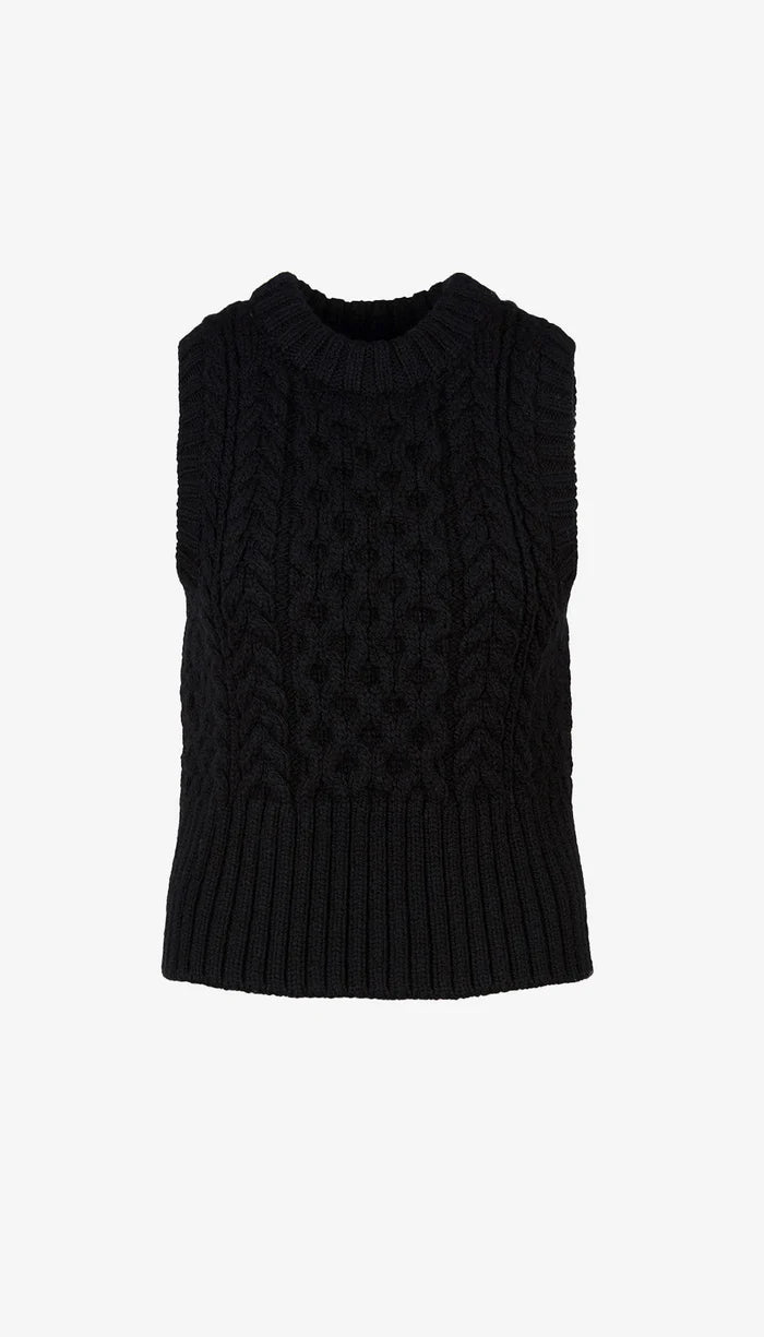 Cable-Knit Crewneck Vest