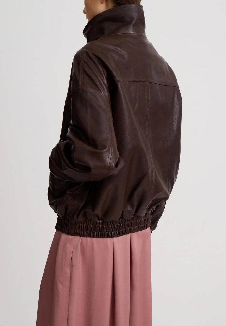 Oversized Leather Bomber