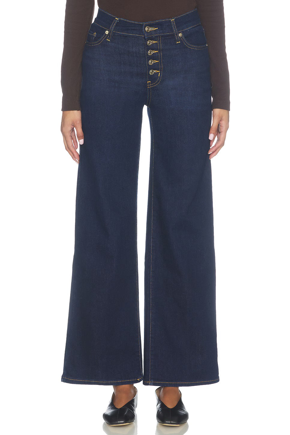 Le Slim Palazzo Exposed Button