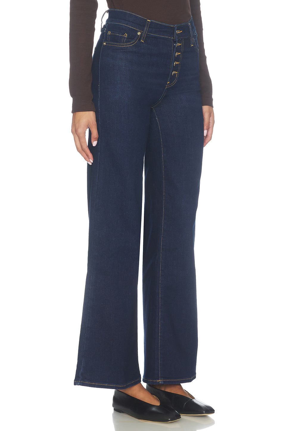 Le Slim Palazzo Exposed Button