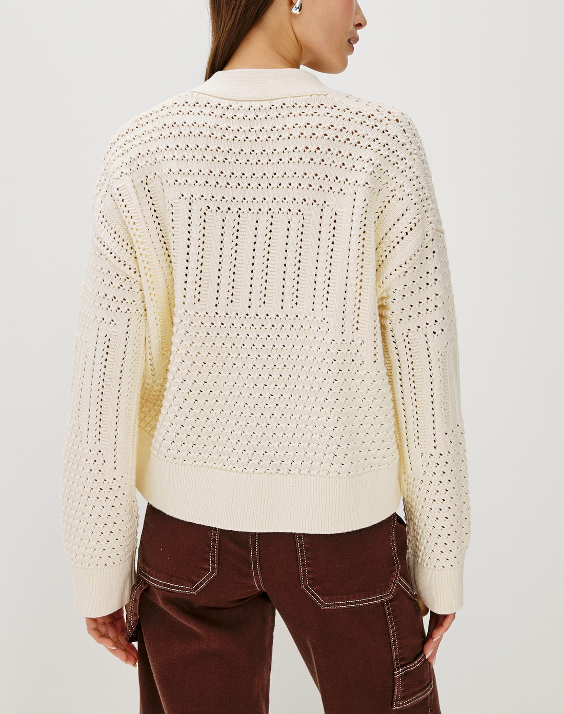 Geneva Cardigan Ivory Pointelle