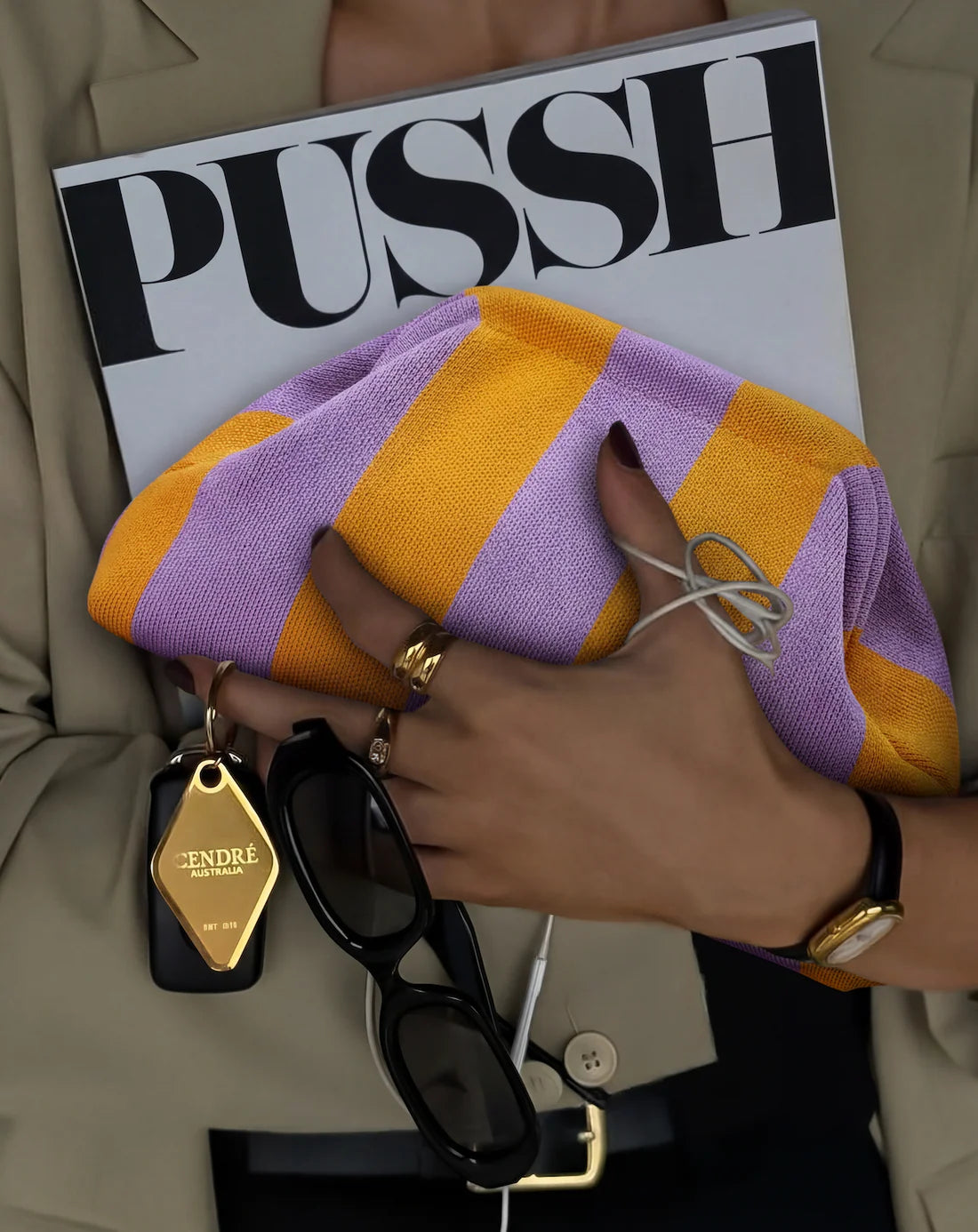 City Girl Pouch In Lilac/Yellow