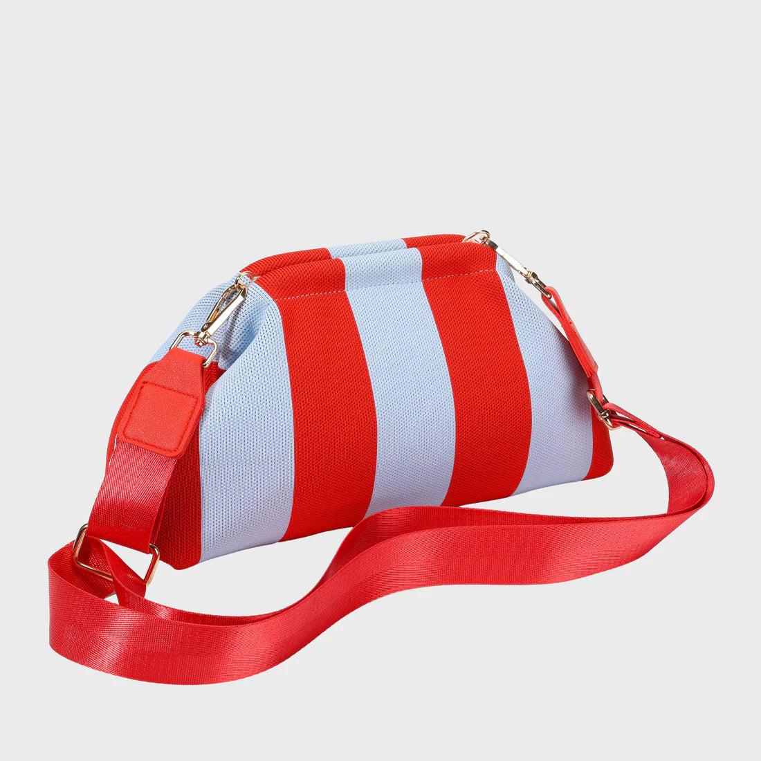 City Girl Pouch With Strap Baby Blue/Red