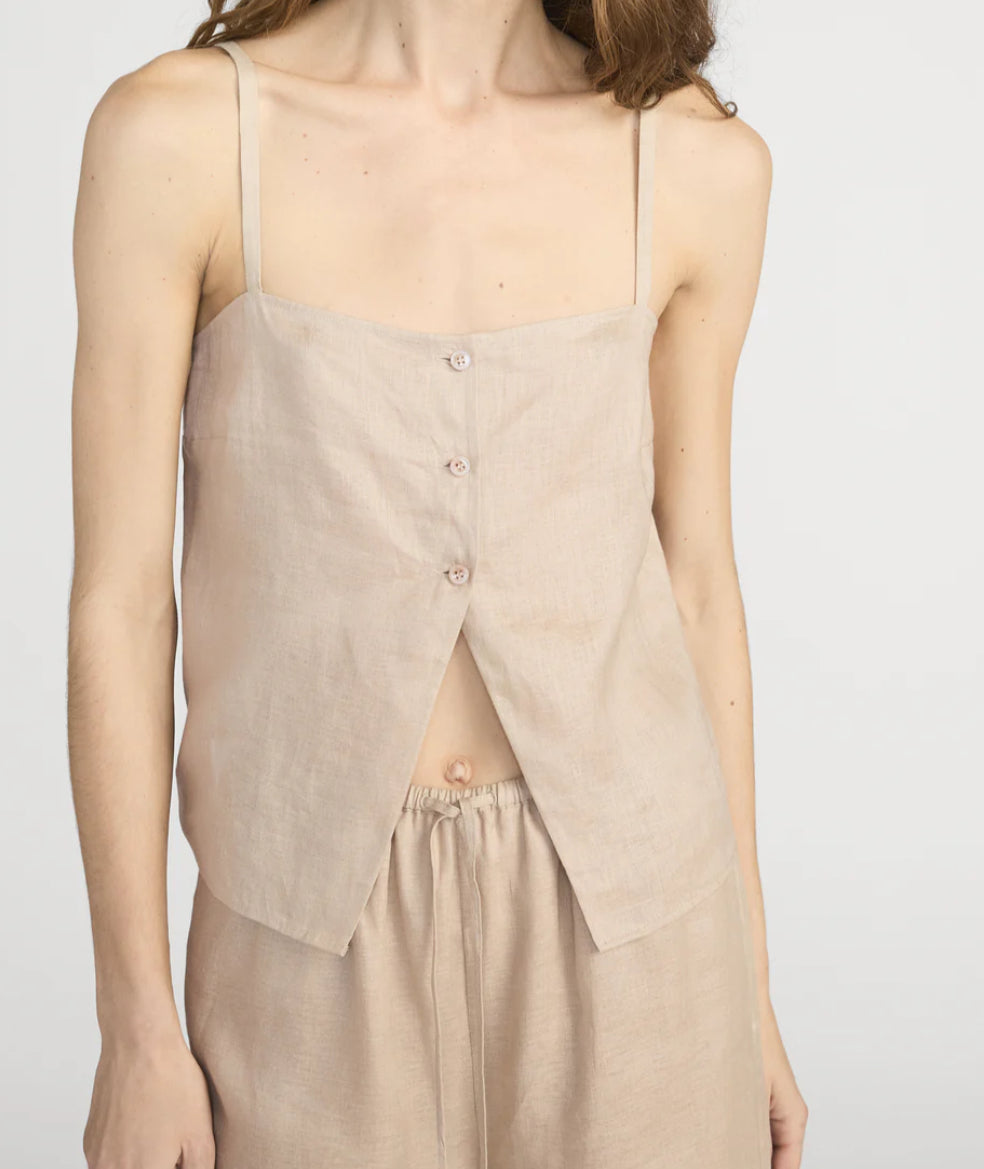 Linen Button Cami