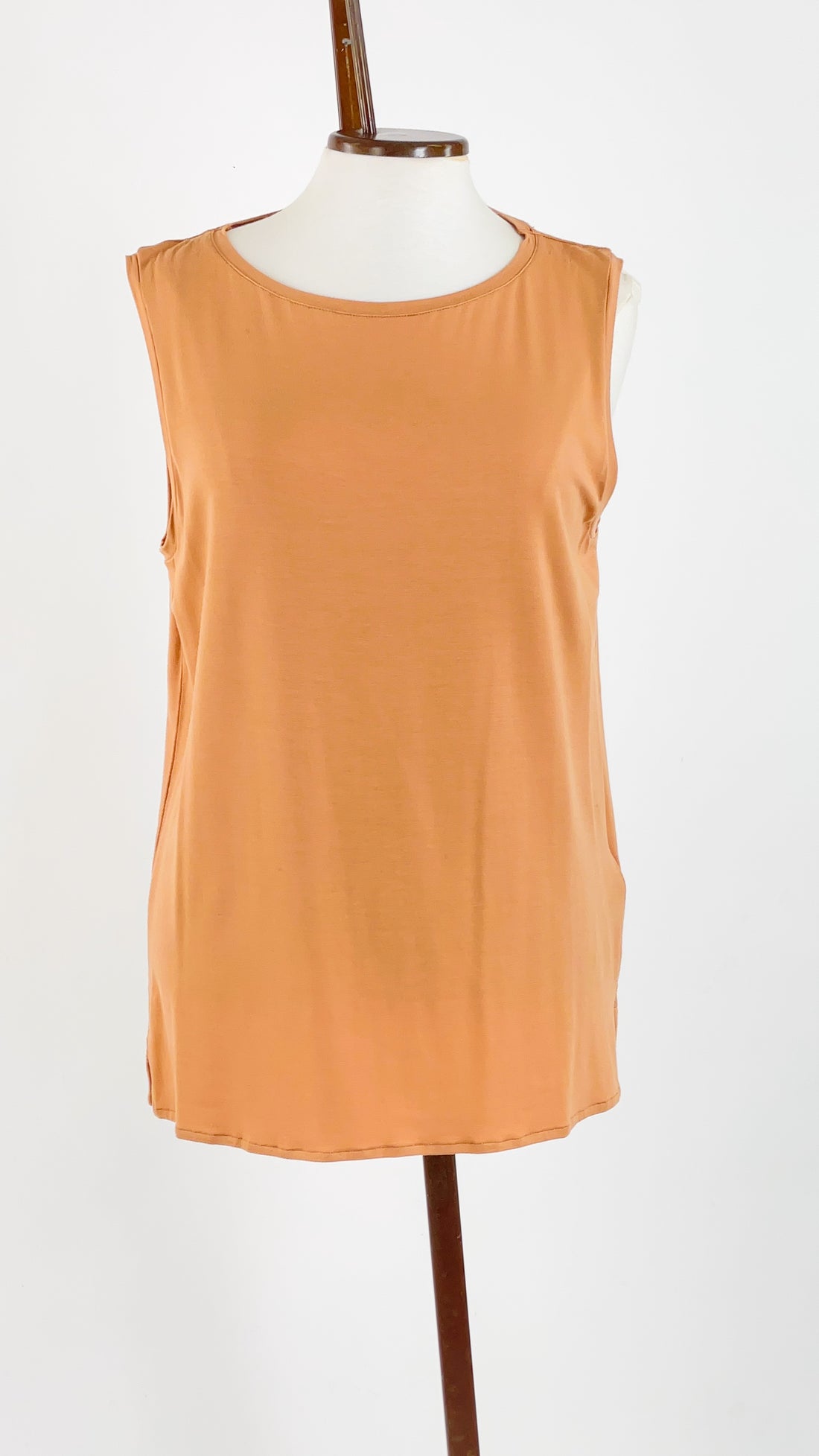 Soft Touch Semi Relaxed Boatneck Tank Peach