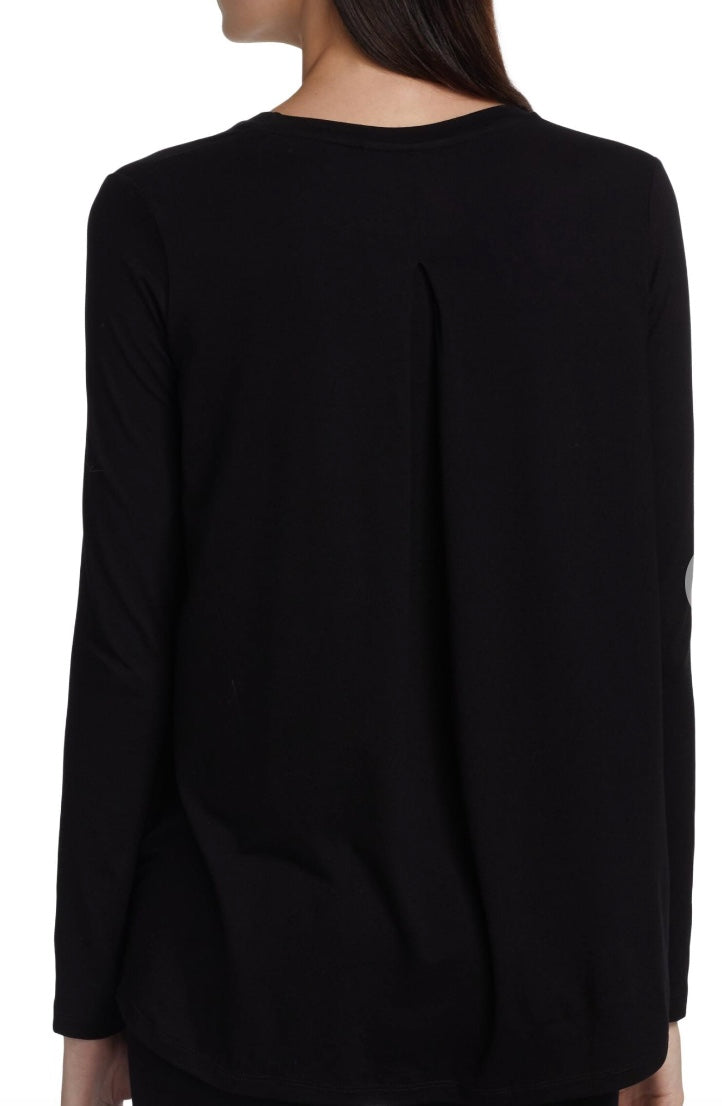 Long Sleeve Crewneck with Back Pleat