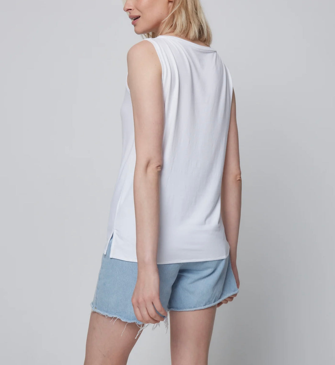 Soft Touch Semi Relaxed Boatneck Tank White