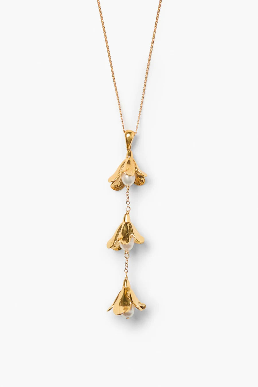 Bellflower Drop Necklace Gold