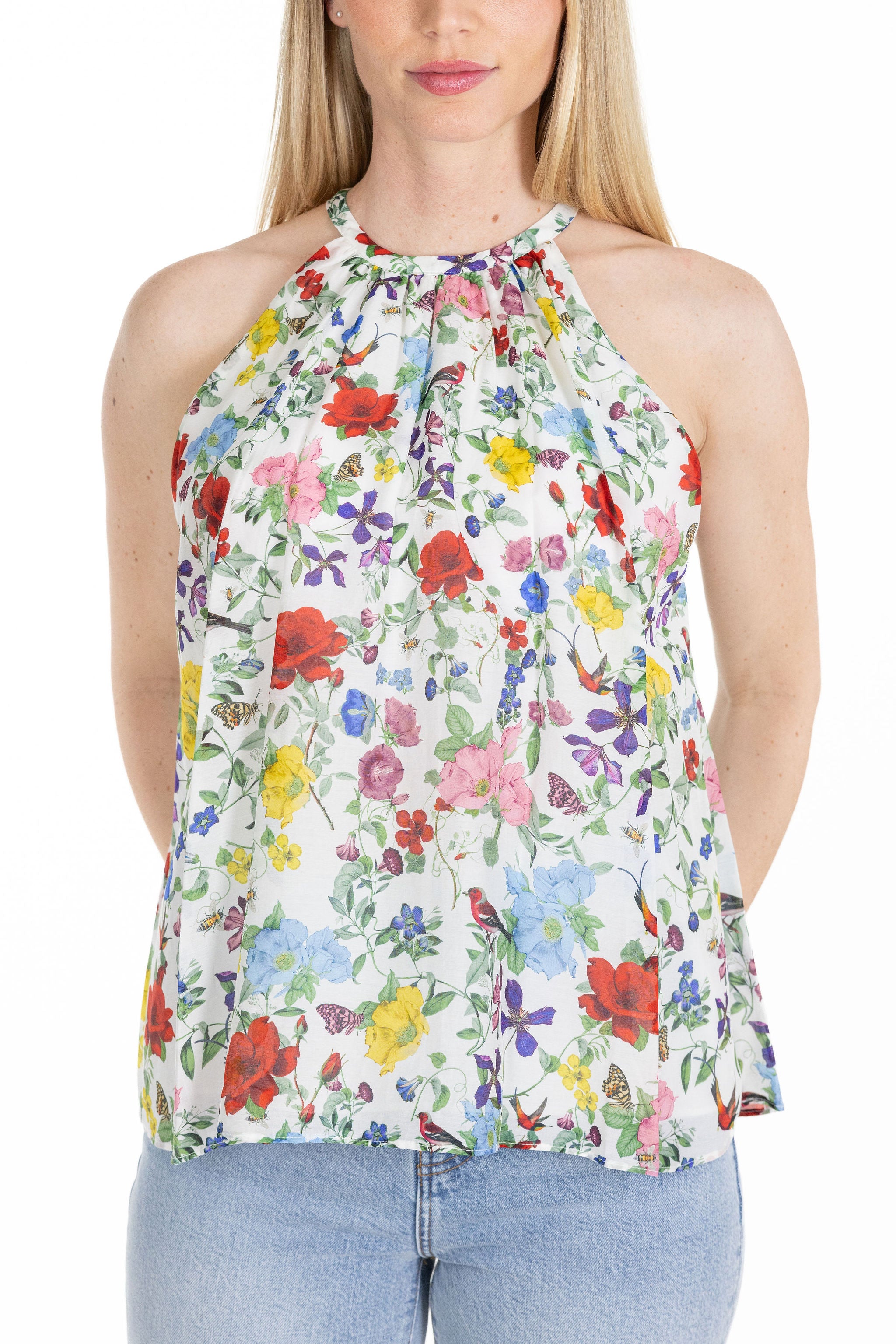トップス sahara Drawstring Flower Motif Camisole sahara Drawstring Flower Motif Camisole
