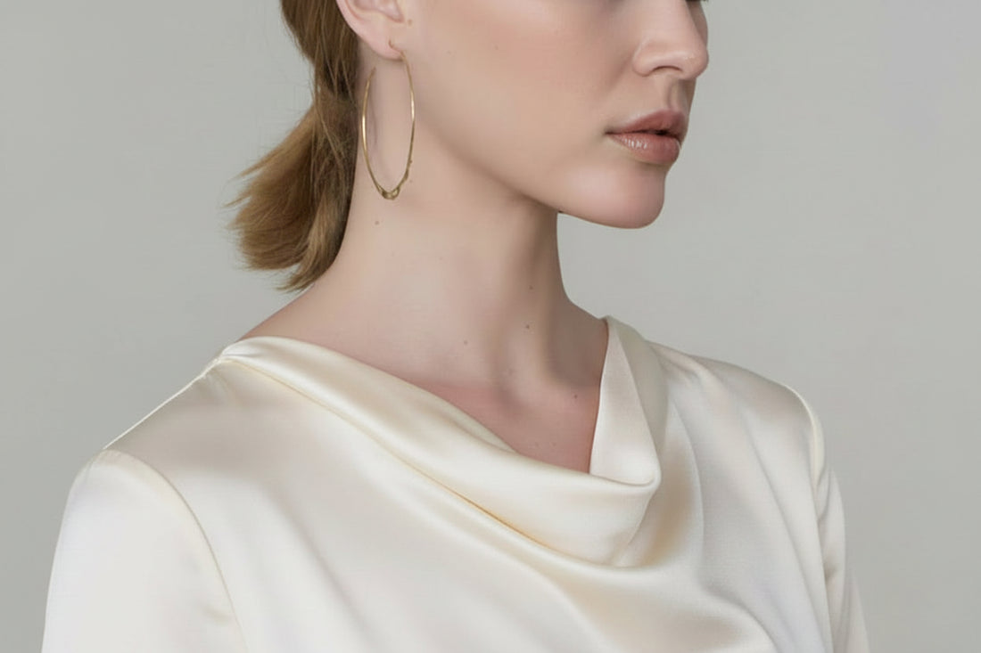 XL Crescent Hoop Earrings Gold