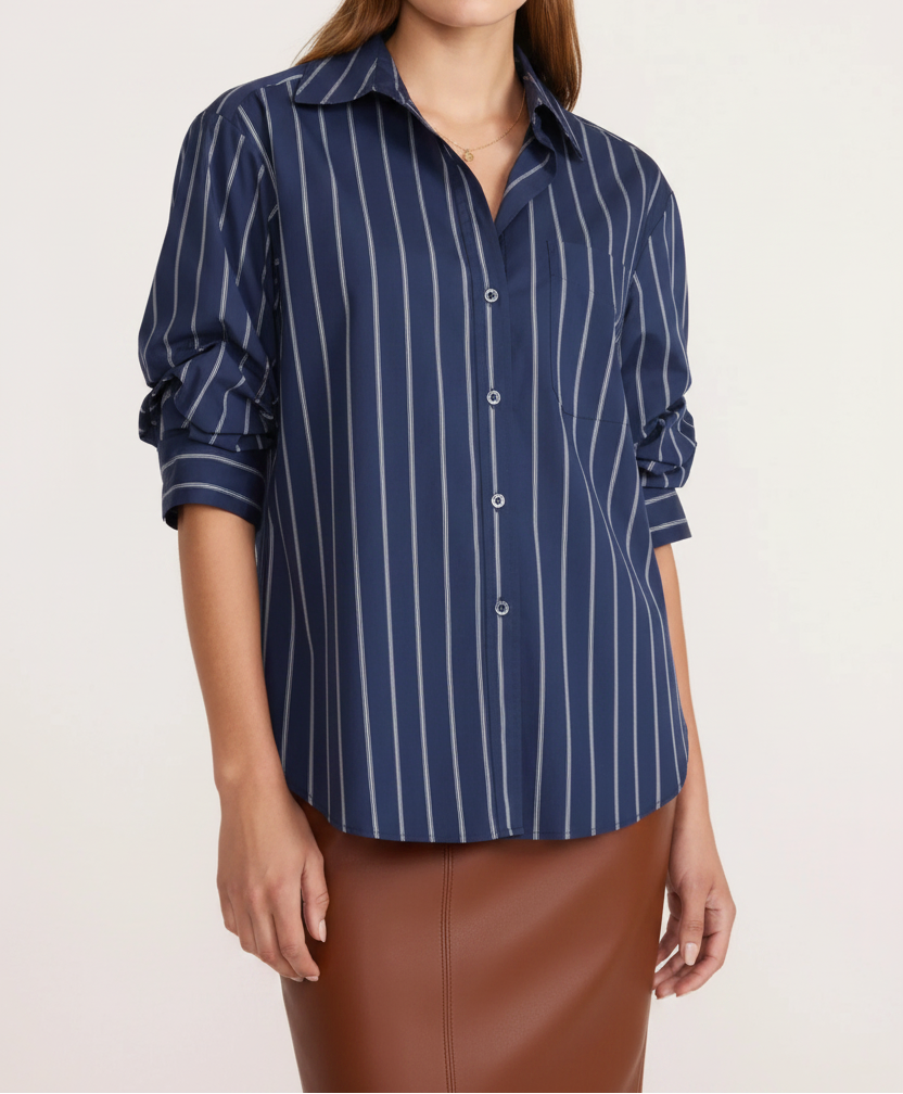 Pia Shirt In Navy Stripe
