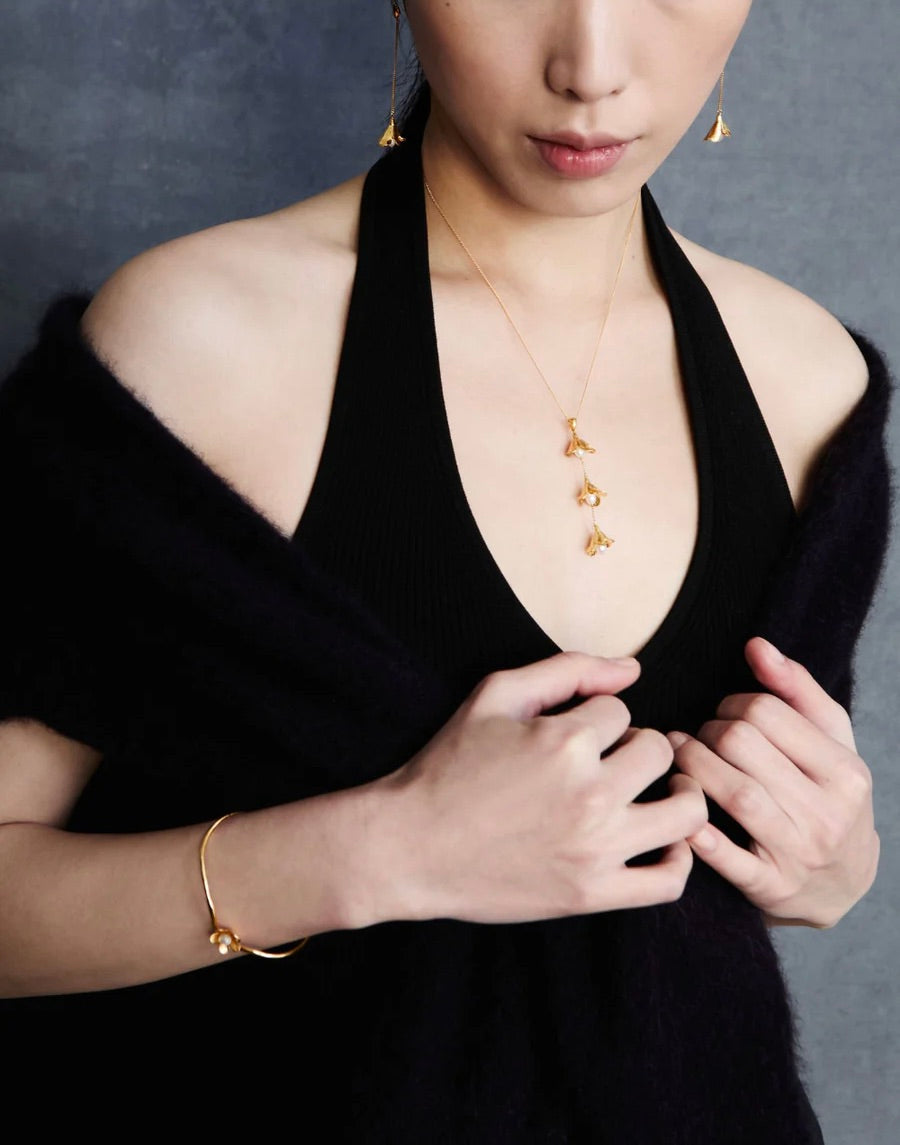 Bellflower Drop Necklace Gold