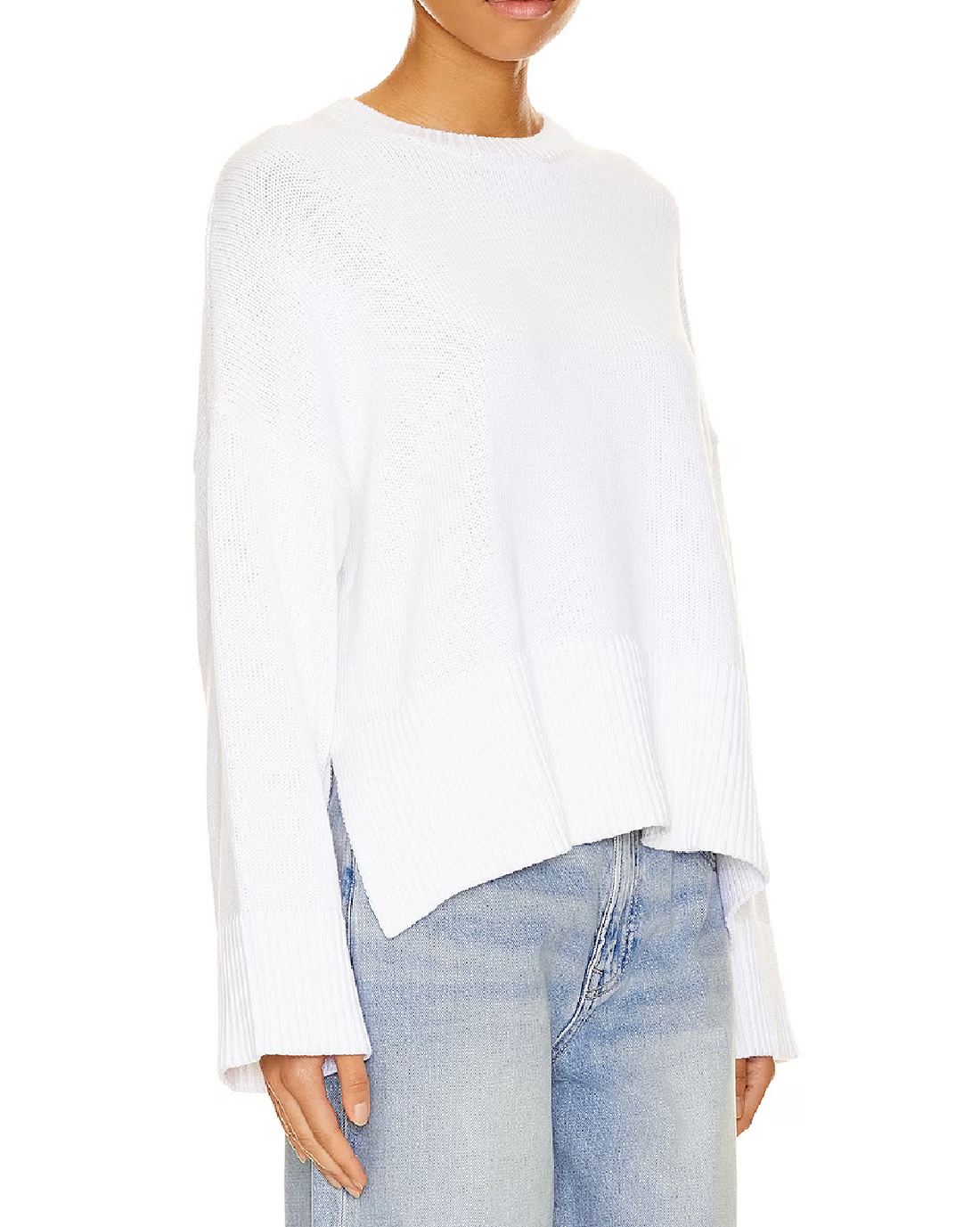 Relaxed Solid Crew Sweater