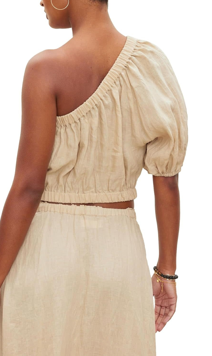 Laleen Woven One Shoulder Top