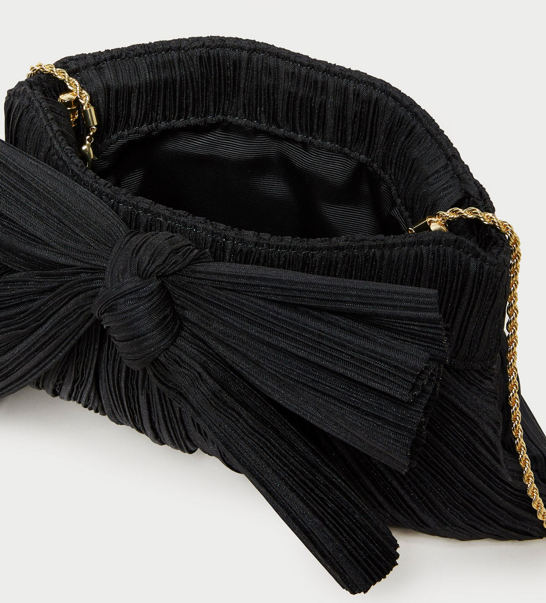 Rayne Pleated Frame Clutch w Bow