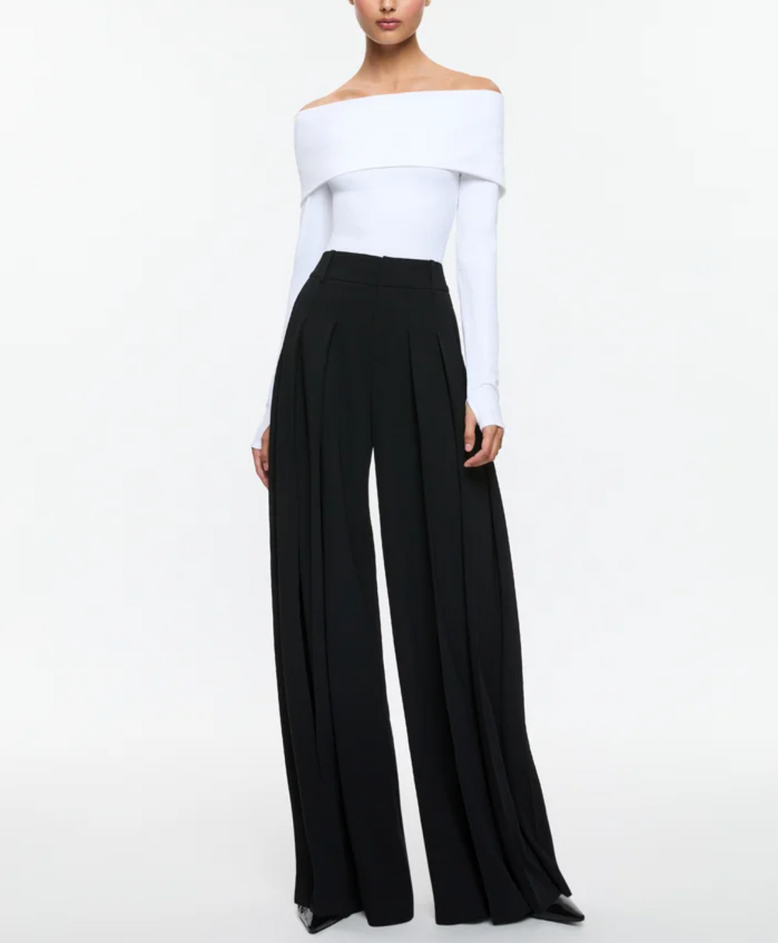 Simon Wide Leg Pleated Trouser