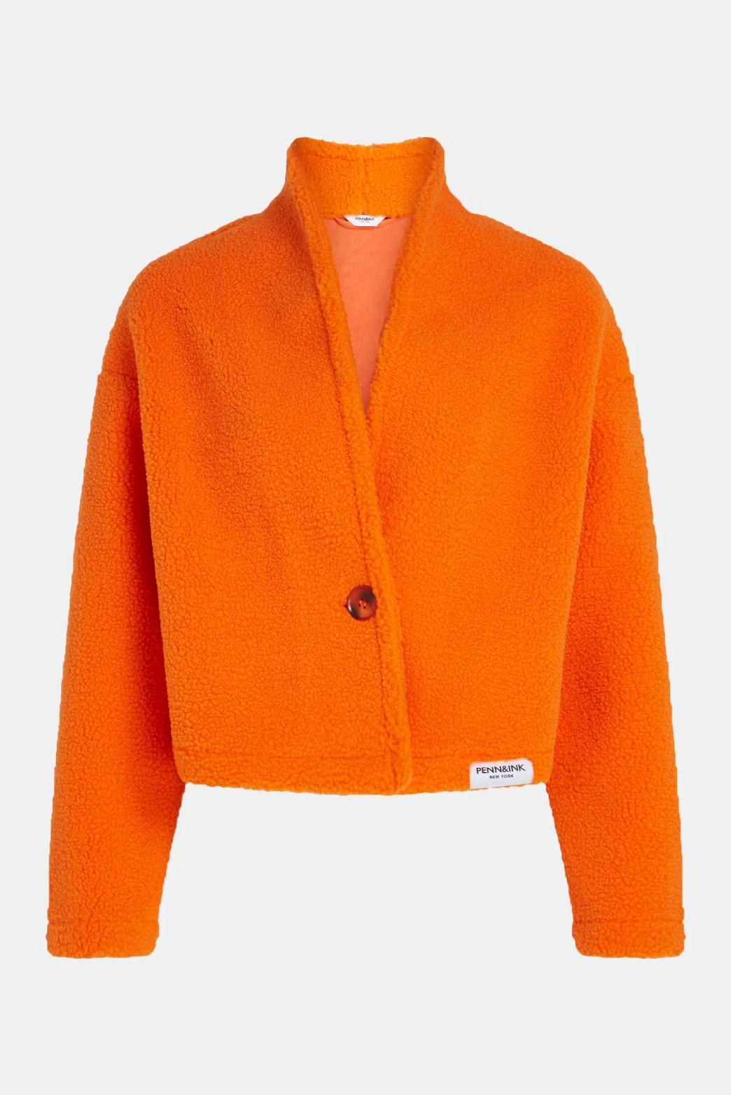 Cropped Teddy Jacket Orange