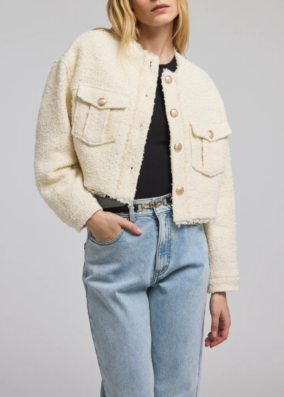 Emille Tweed Bomber Jacket