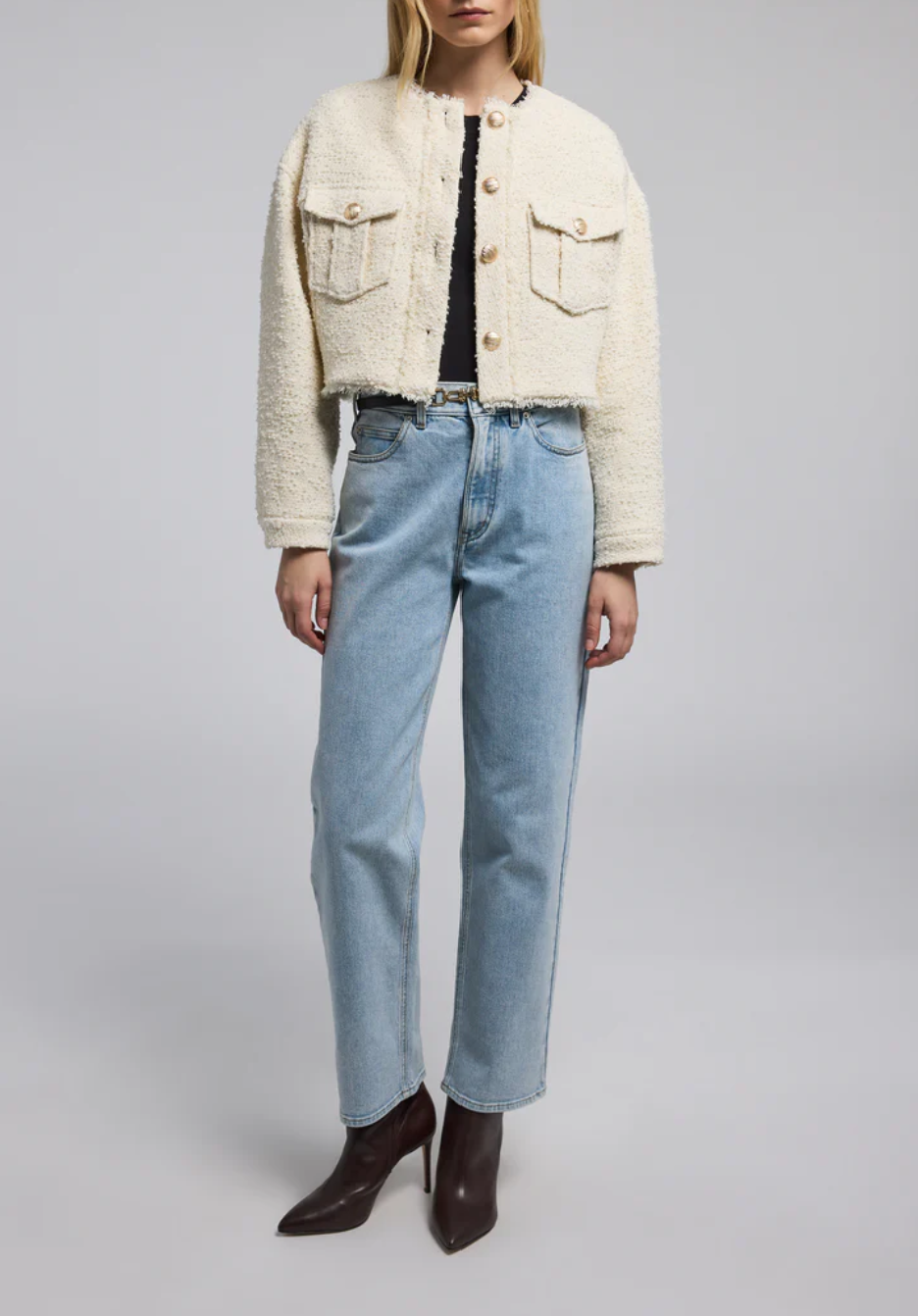 Emille Tweed Bomber Jacket