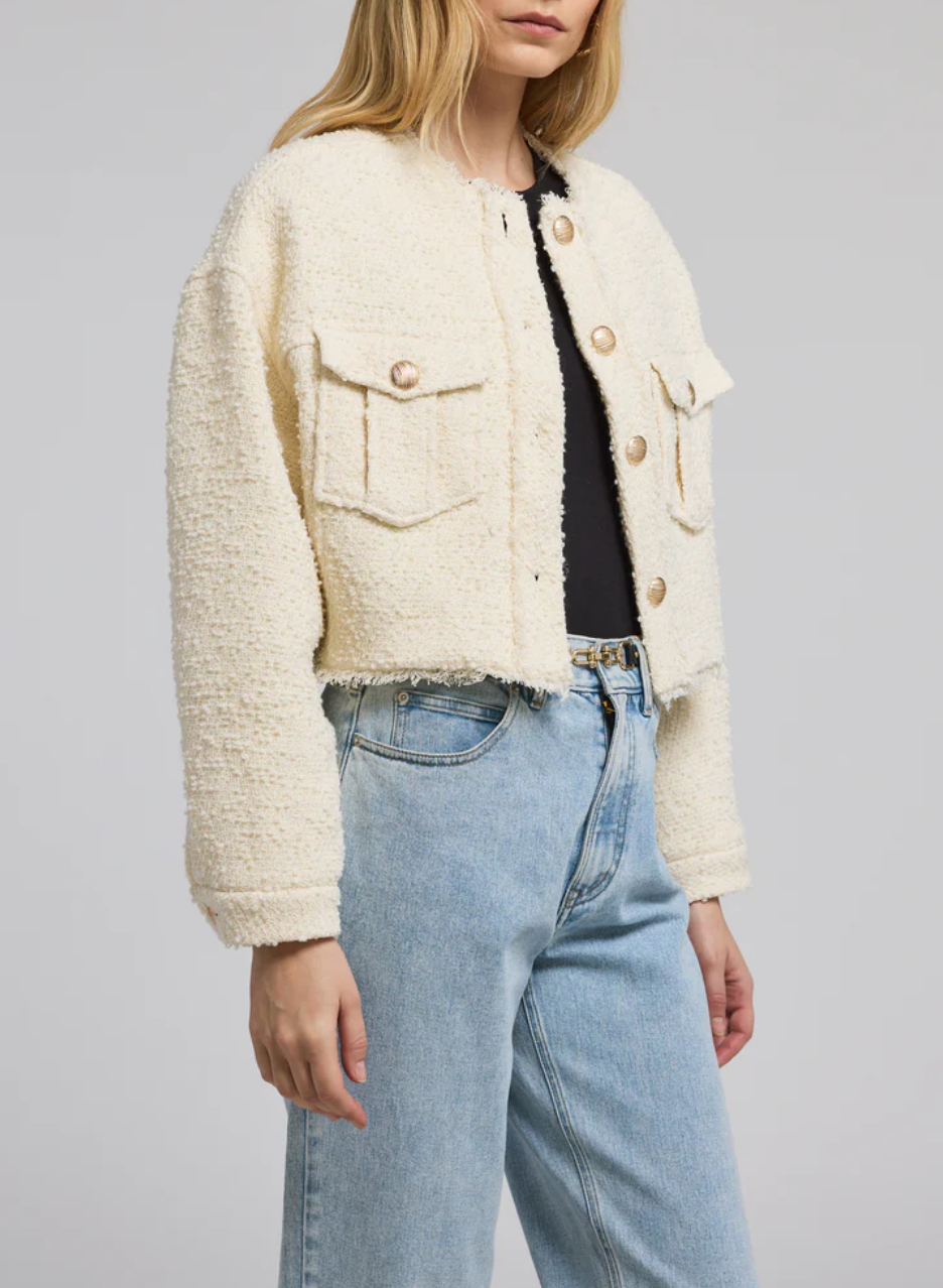 Emille Tweed Bomber Jacket