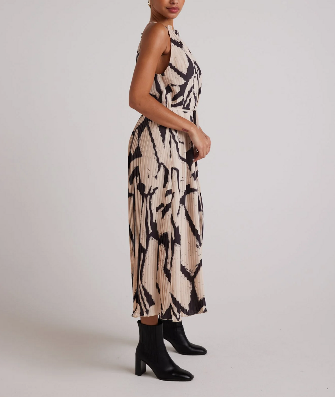 Pleated Halter Maxi Dress