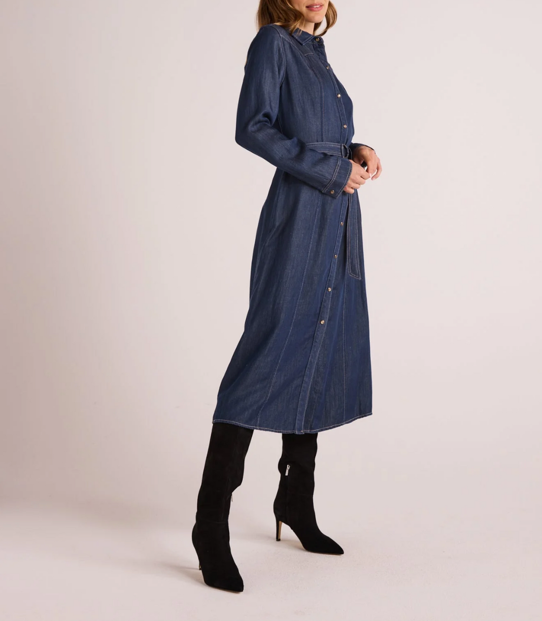 Western Yoke Midi Dress