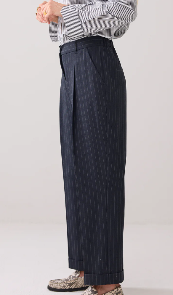 Pinstripe Pleated Trouser