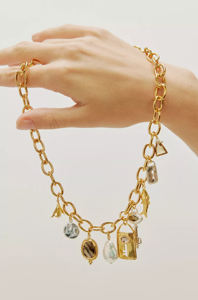 Lock And Key Charm Necklace