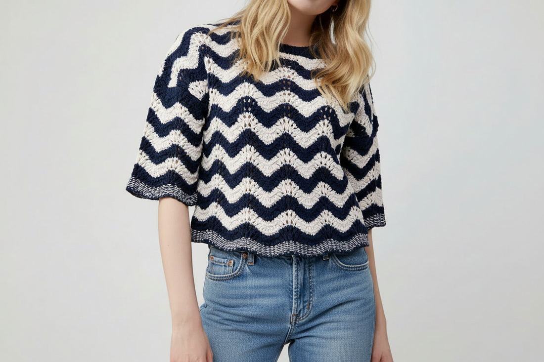 Zig Zag Stitch S/S Crew