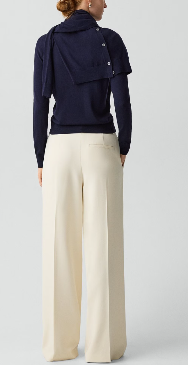 Pleated Wide-Leg Pant