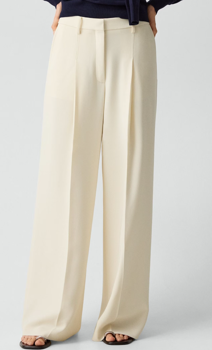 Pleated Wide-Leg Pant