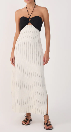 Pinstripe Halter Dress