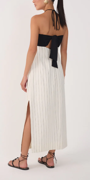 Pinstripe Halter Dress