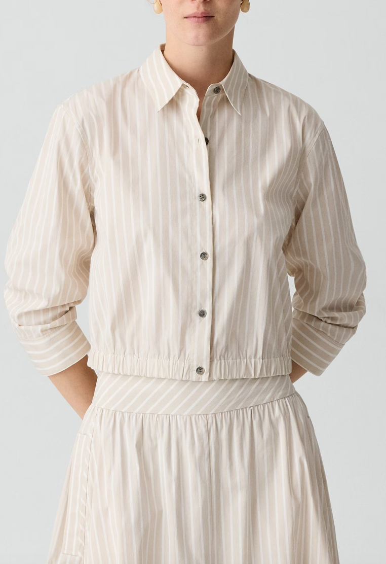 Fixed Sleeve Striped Shirt