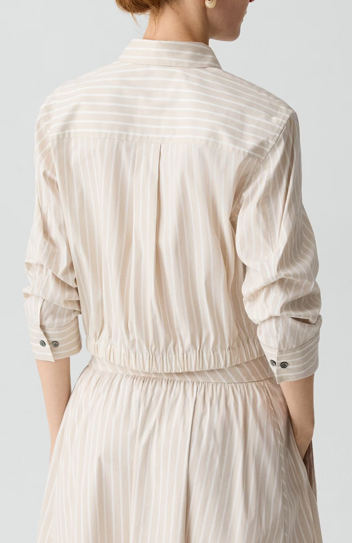 Fixed Sleeve Striped Shirt