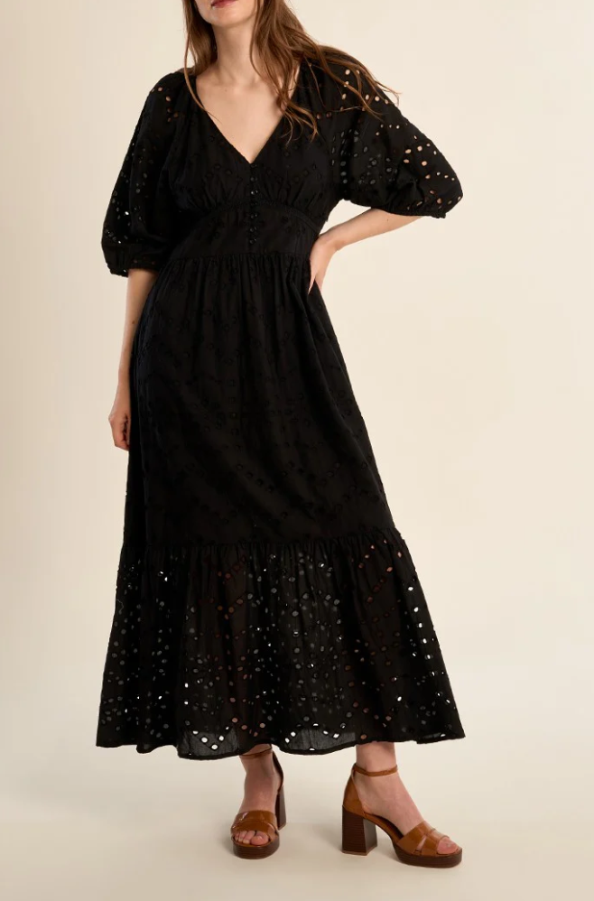 Eyelet Trim Dress