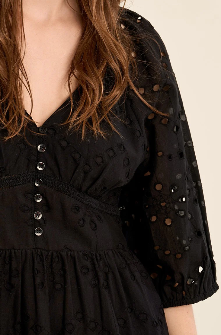Eyelet Trim Dress