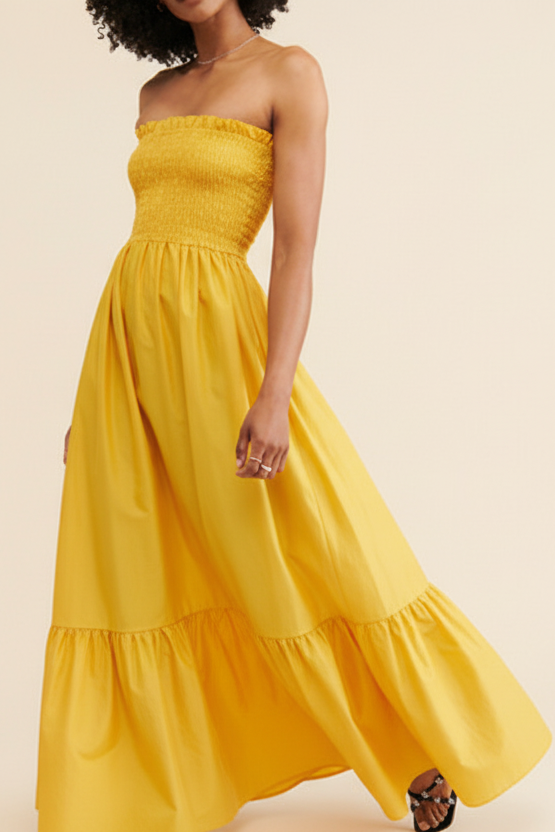 Strapless Dress in Yellow