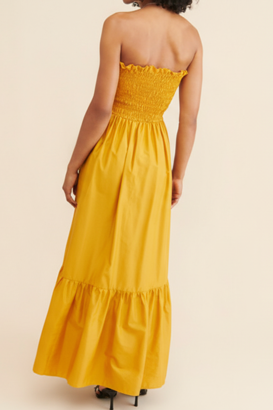 Strapless Dress in Yellow