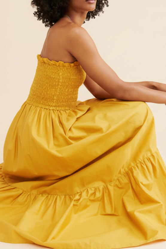 Strapless Dress in Yellow