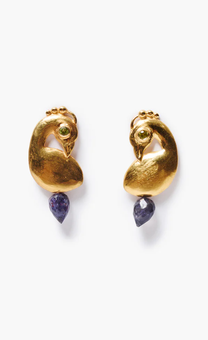 Peacock Earrings Iolite