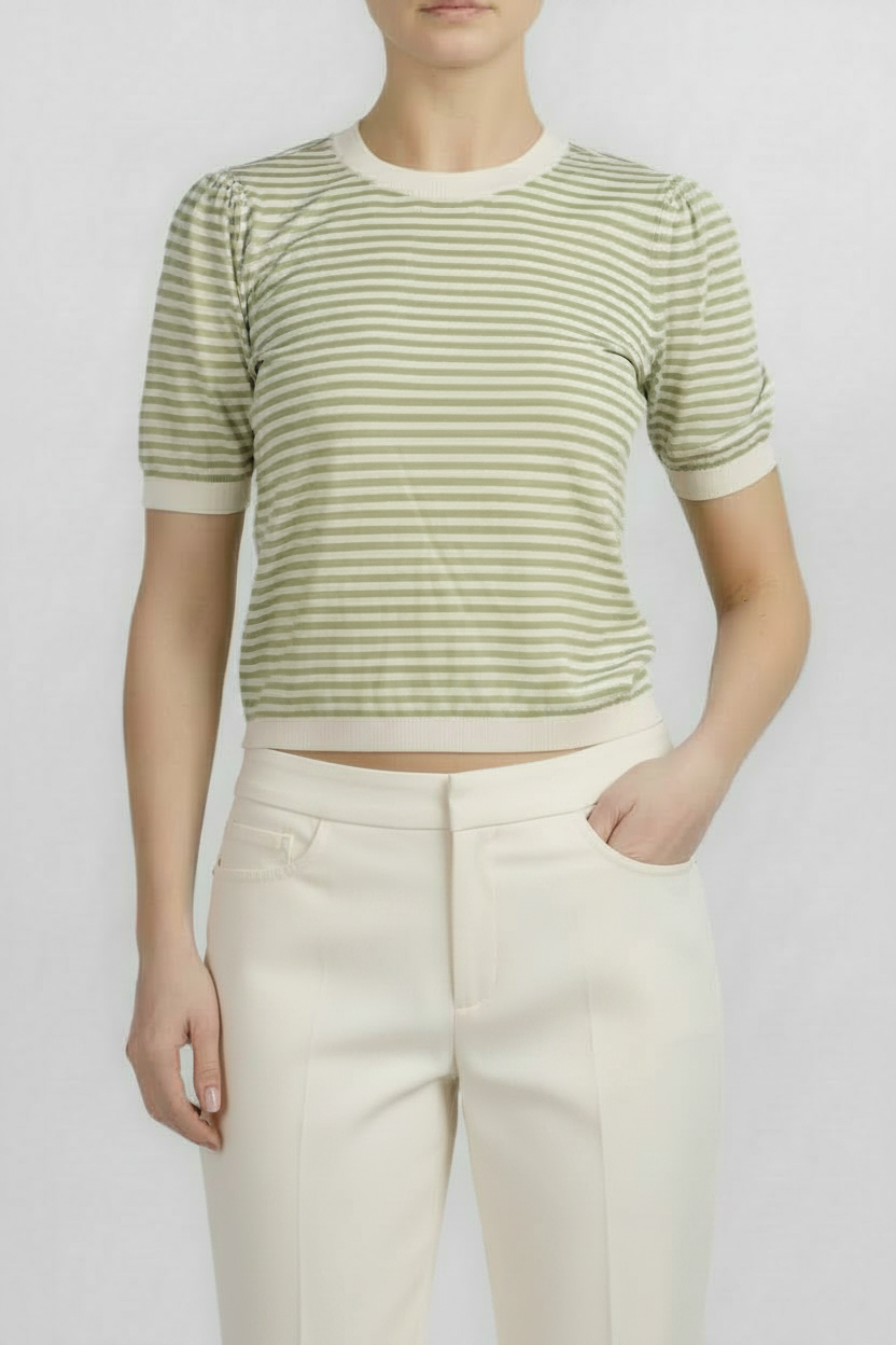 Striped Gather Sweater