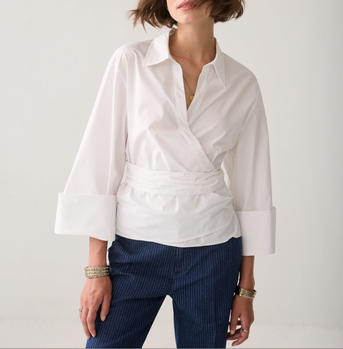 Wrap Blouse In White