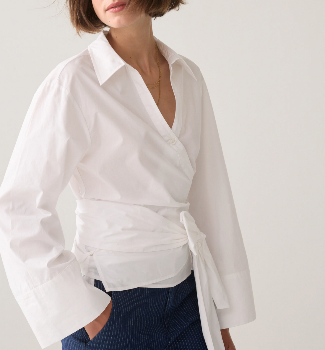 Wrap Blouse In White